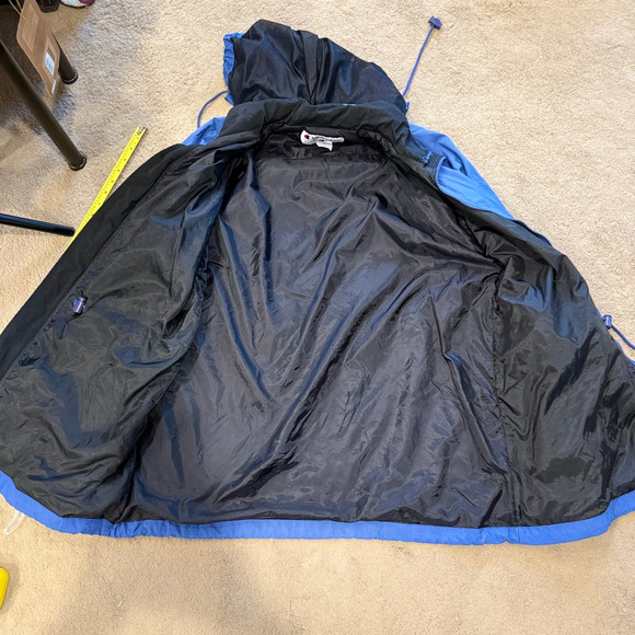 Vintage Champion Jacket Hoodie Windbreaker Large Blue Y2K Zip Pockets Mesh Lined - Picture 8 of 9
